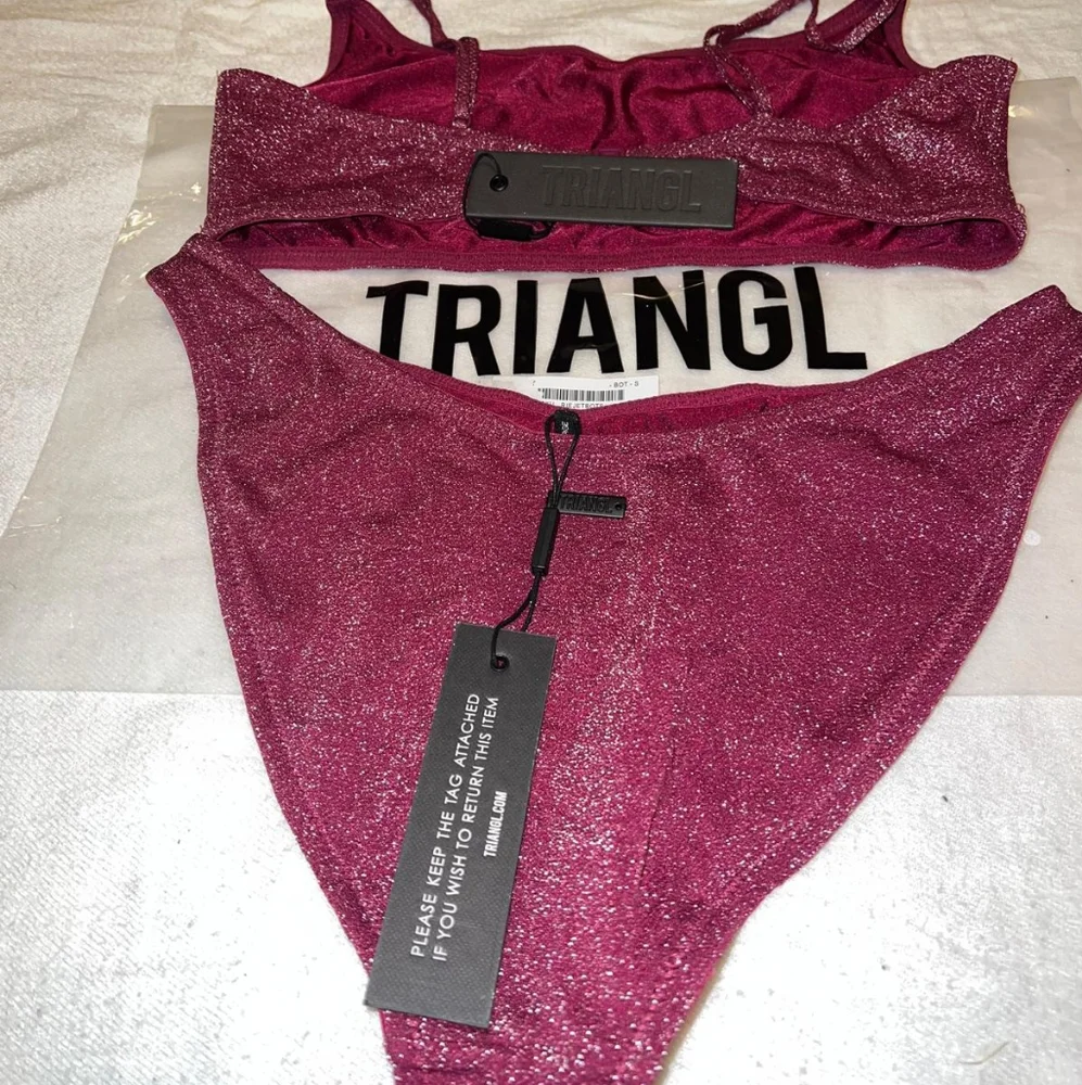 triangl swimwear Shimmery Berry Pink Bikini Set-no tag